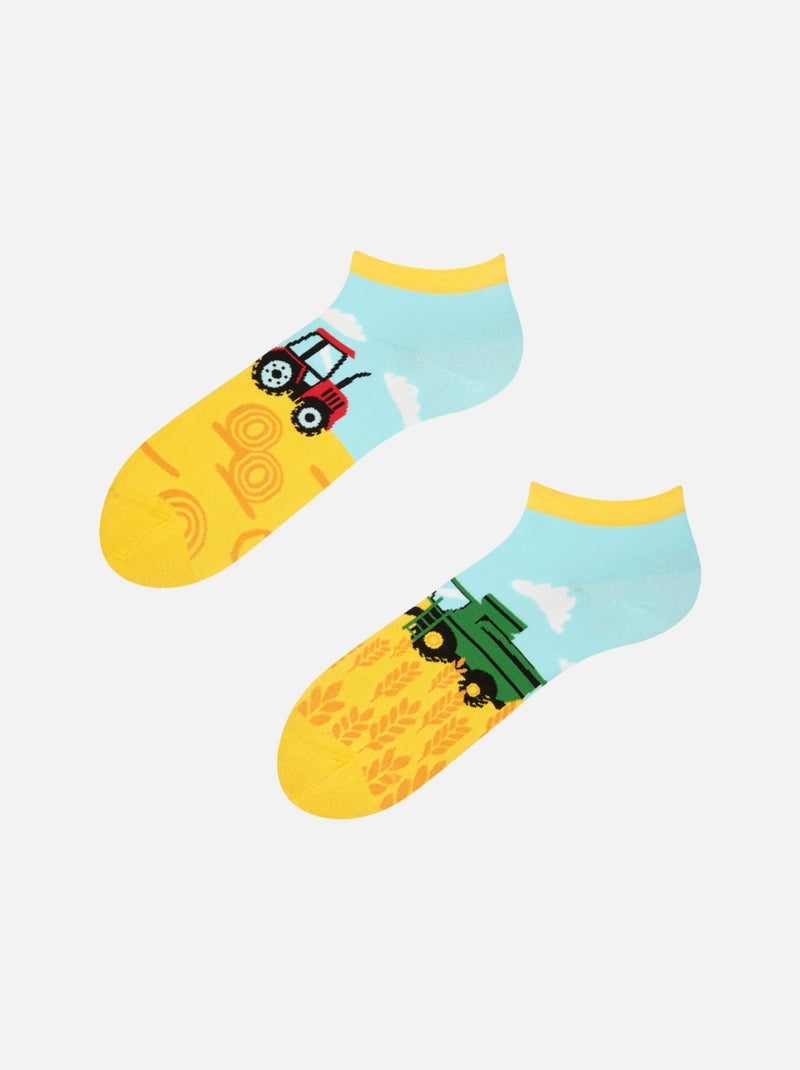 Socquettes Dedoles Tracteurs Blanc Jaune Bleu - Kiabi