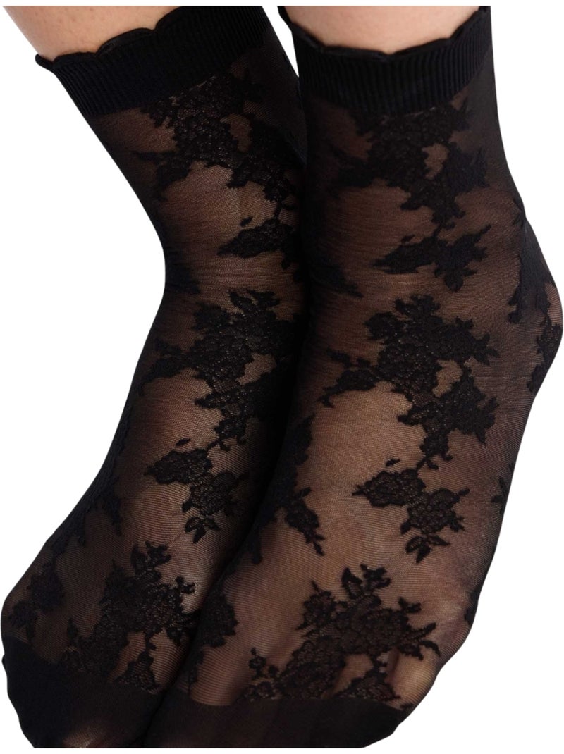 Socquettes dentelle Style Noir - Kiabi