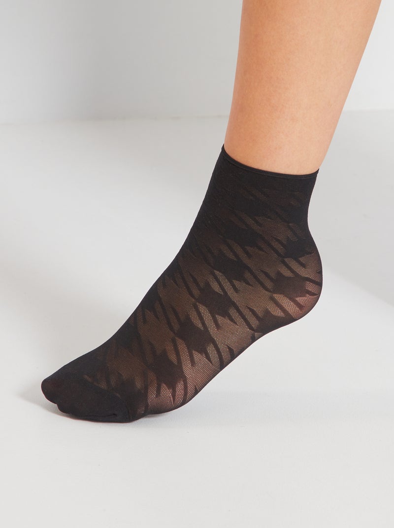 Socquettes 'DIM' pied-de-coq - 36D noir - Kiabi