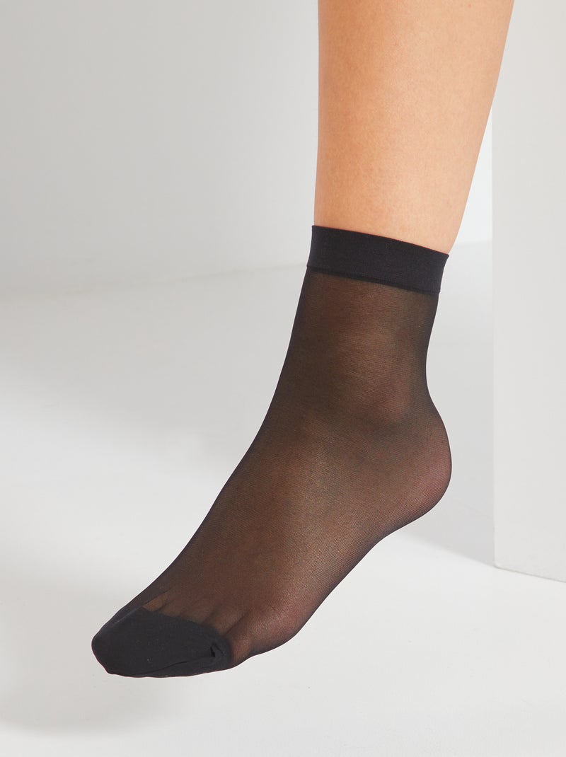 Socquettes 'DIM' transparentes - 20D noir - Kiabi