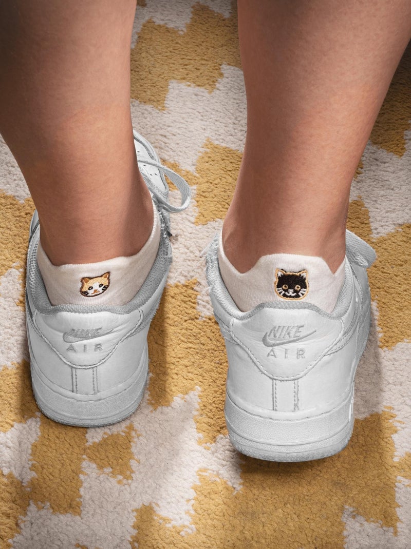Socquettes En Coton Chat- SockUp- 35-42 Blanc - Kiabi
