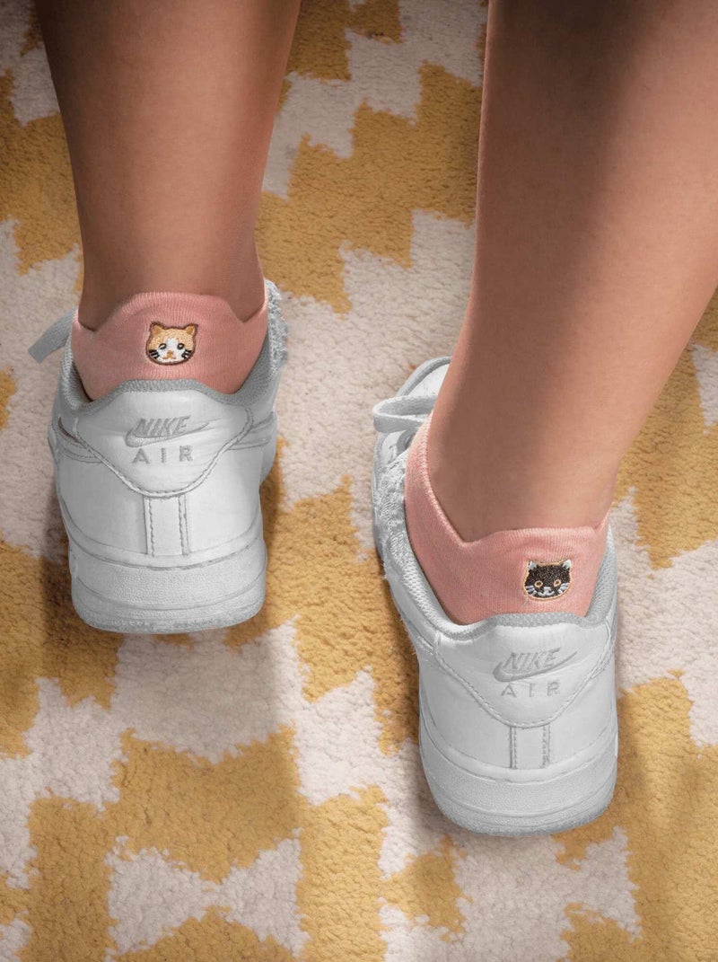 Socquettes En Coton Chat- SockUp- 35-42 Rose - Kiabi