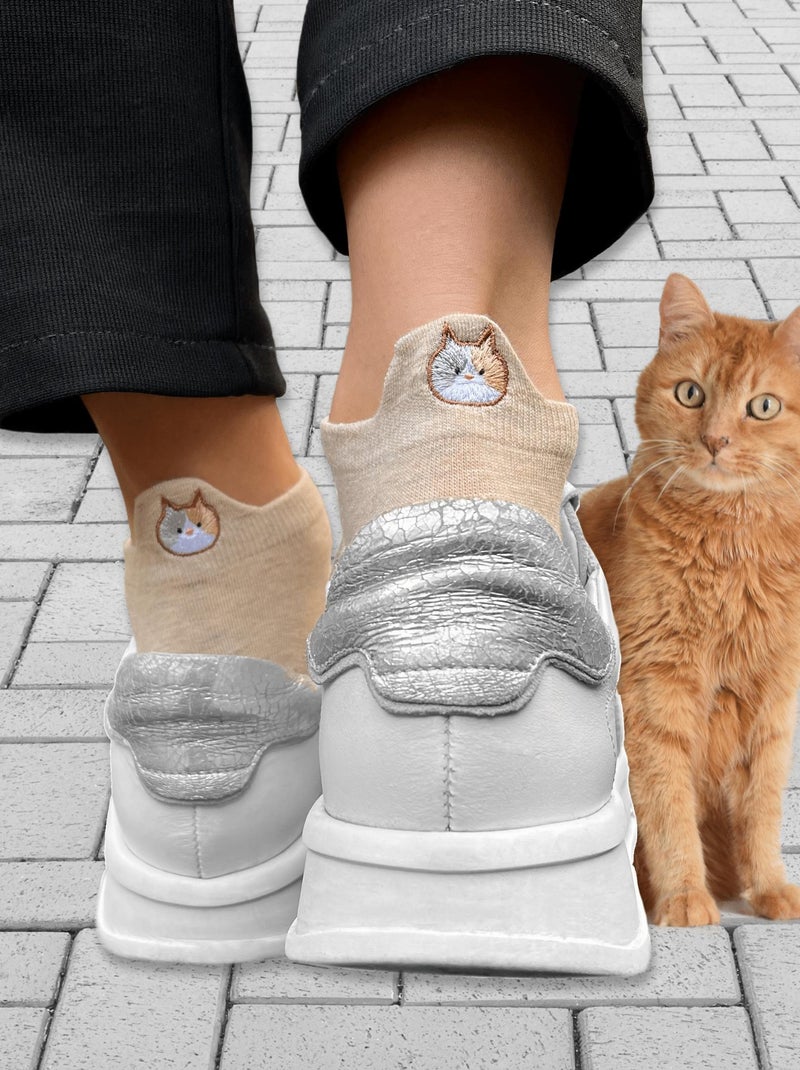 Socquettes En Coton Chaton- SockUp- ONESIZE Beige - Kiabi