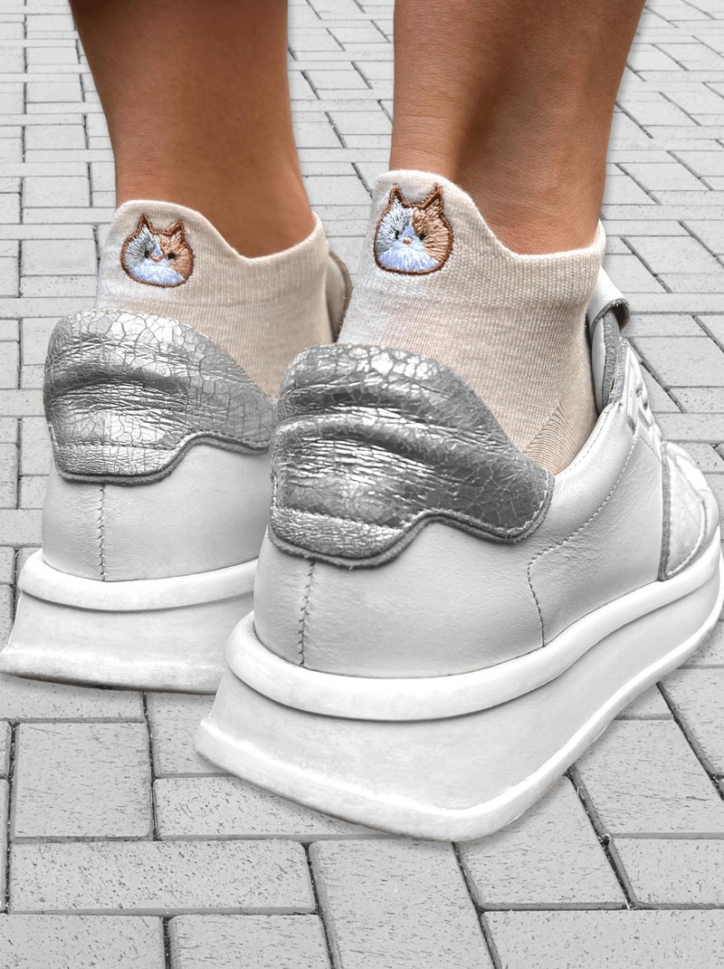 Socquettes En Coton Chaton- SockUp- ONESIZE Beige clair - Kiabi