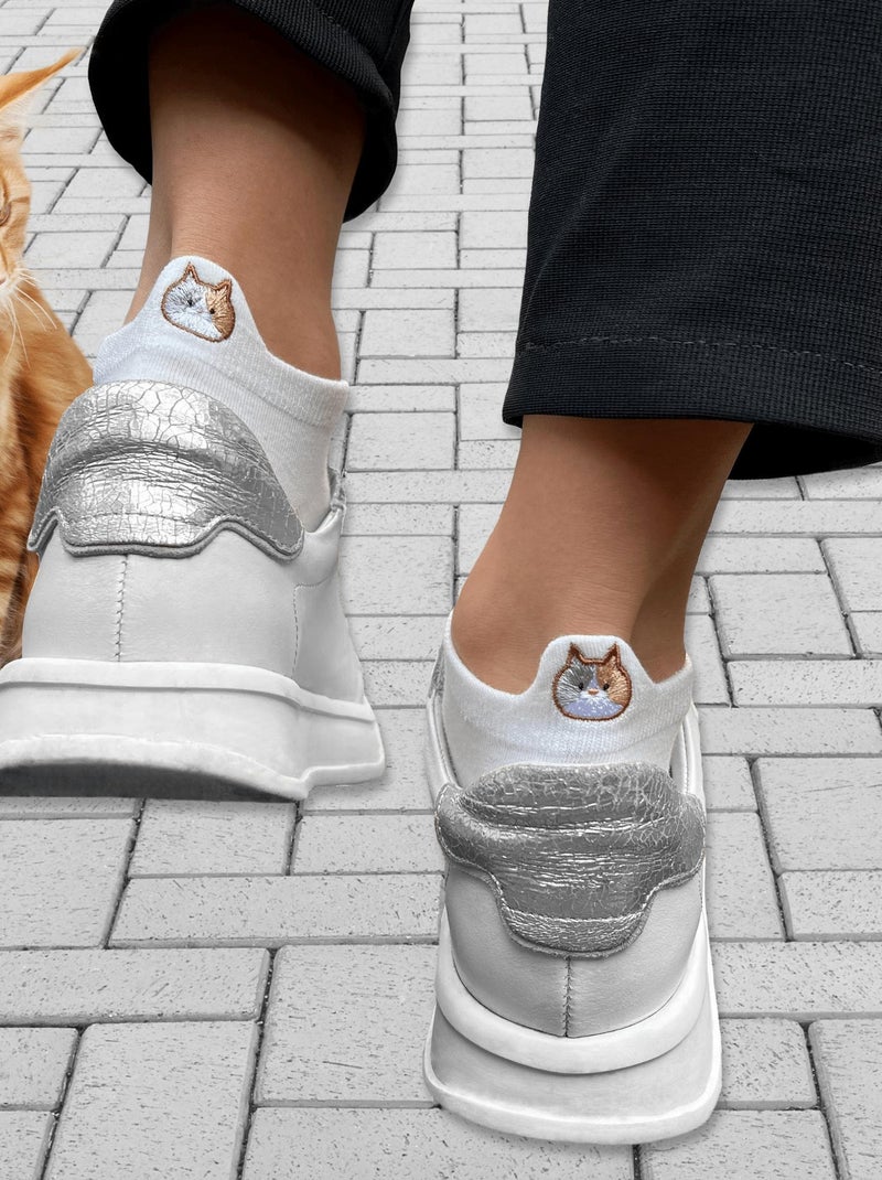 Socquettes En Coton Chaton- SockUp- ONESIZE Blanc - Kiabi