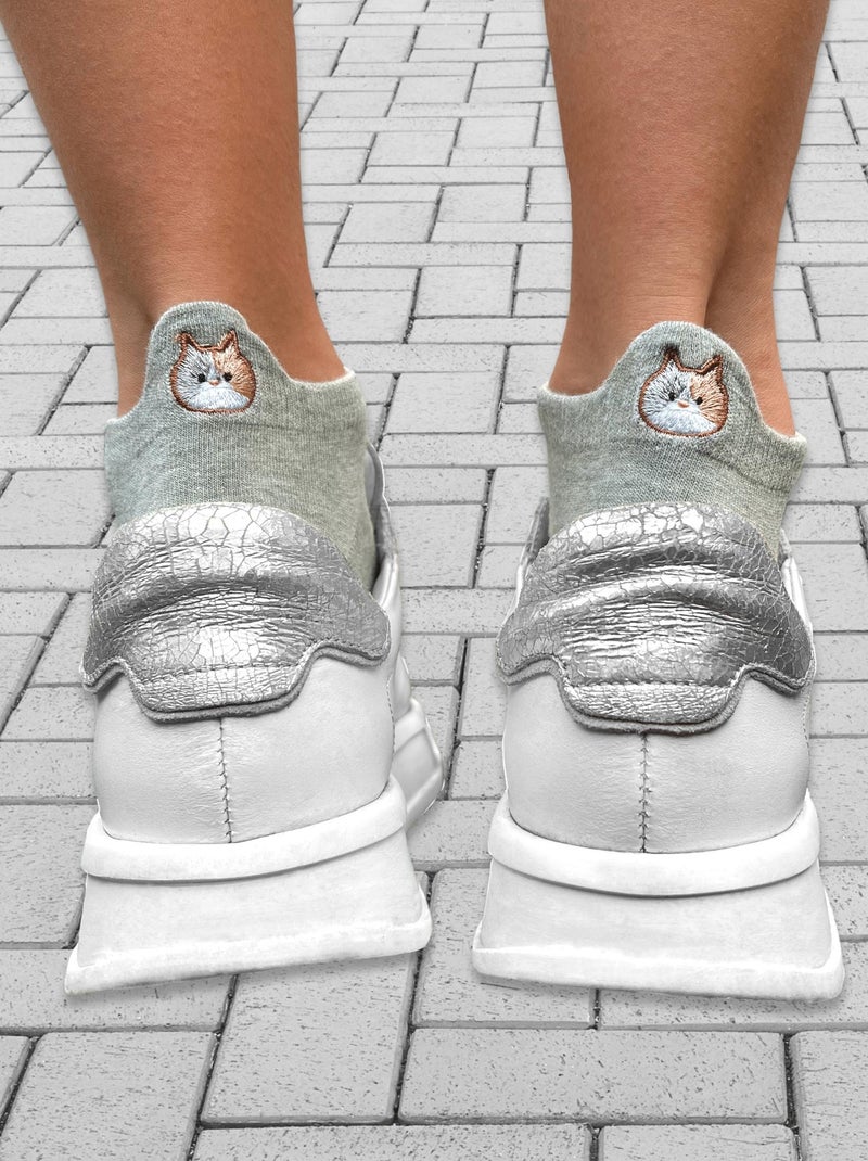 Socquettes En Coton Chaton- Sockup- ONESIZE Kaki - Kiabi