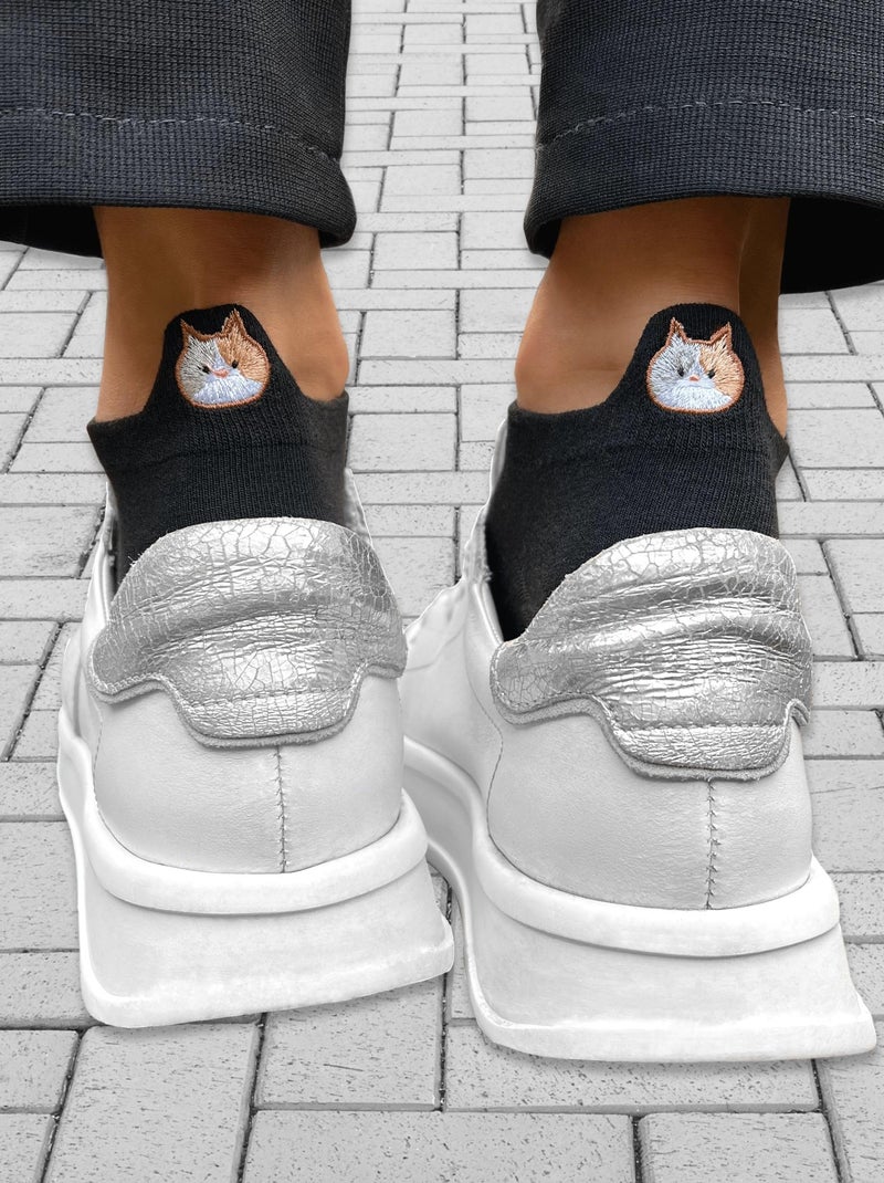 Socquettes En Coton Chaton- SockUp- ONESIZE Noir - Kiabi