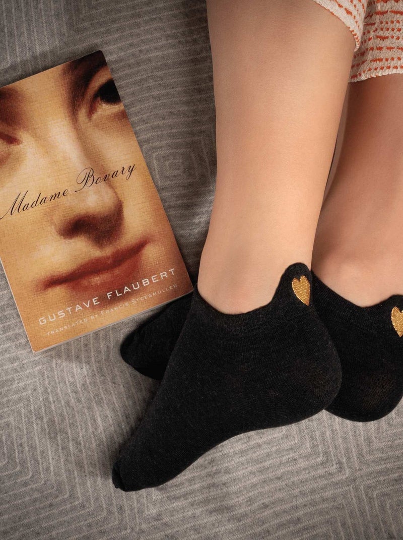 Socquettes En Coton Coeur- SockUp- 35-42 Noir - Kiabi