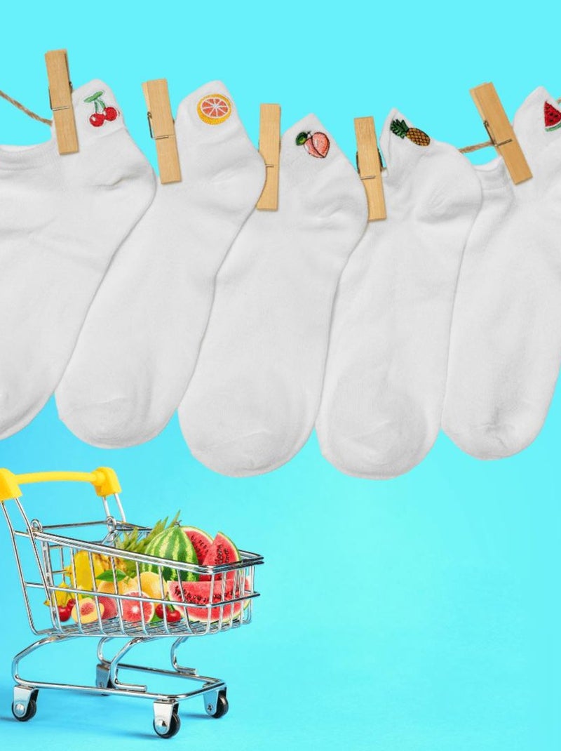 Socquettes En Coton Fruits- SockUp- 35-42 Multicolore - Kiabi