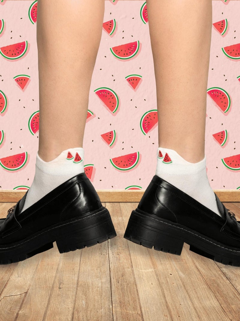 Socquettes En Coton Fruits- SockUp- 35-42 Rose - Kiabi