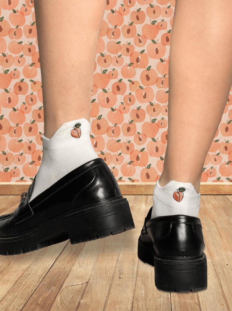 Socquettes En Coton Fruits- SockUp- 35-42 Rose saumon - Kiabi