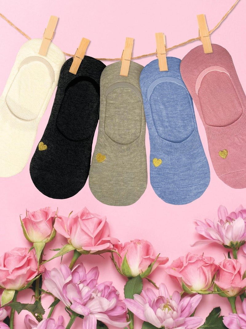 Socquettes En Coton Invisibles Coeur Doré- Sockup- 35-42 Multicolore - Kiabi