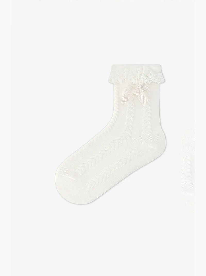 Socquettes en dentelle penti Blanc - Kiabi