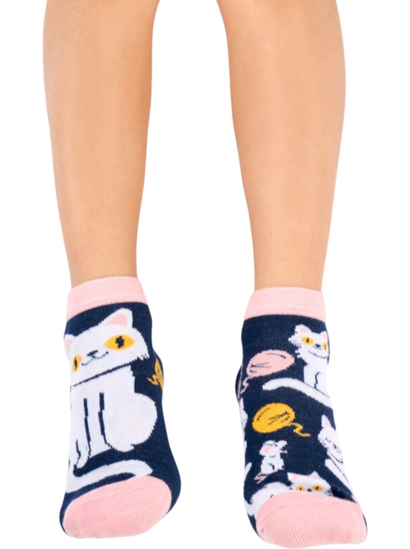 Socquettes Enfants Chatons Ludiques Bleu - Kiabi