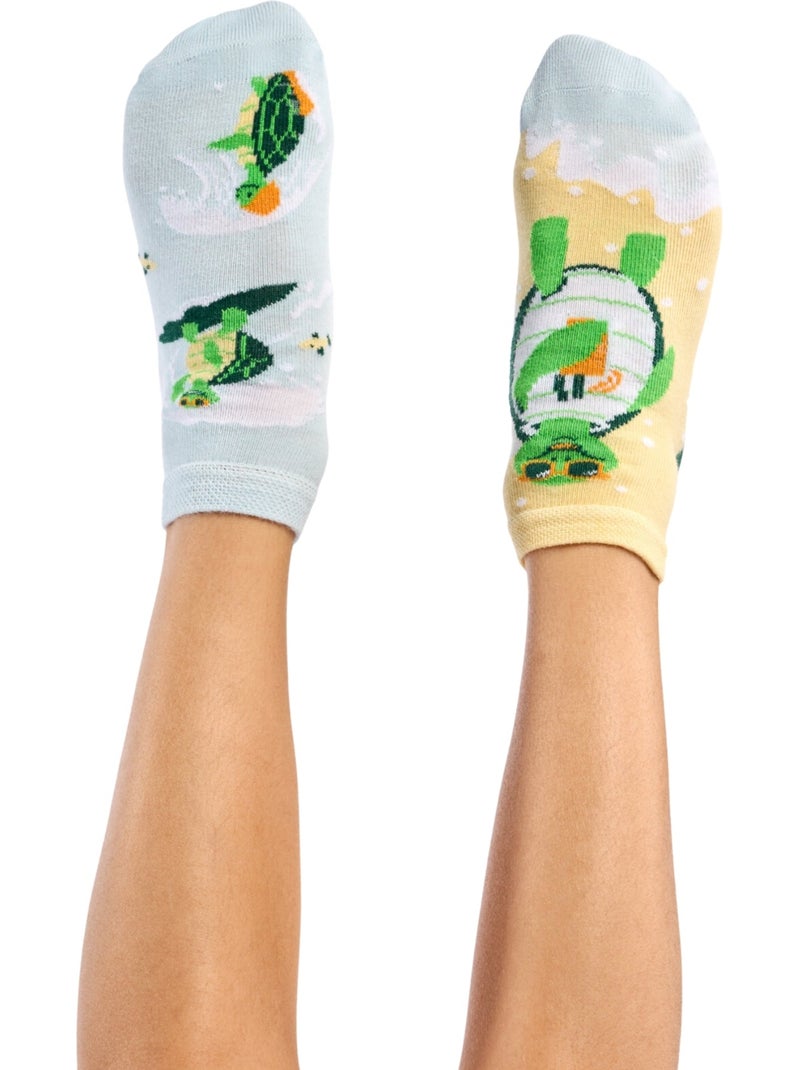 Socquettes Enfants La Tortue fait du Surf Bleu - Kiabi