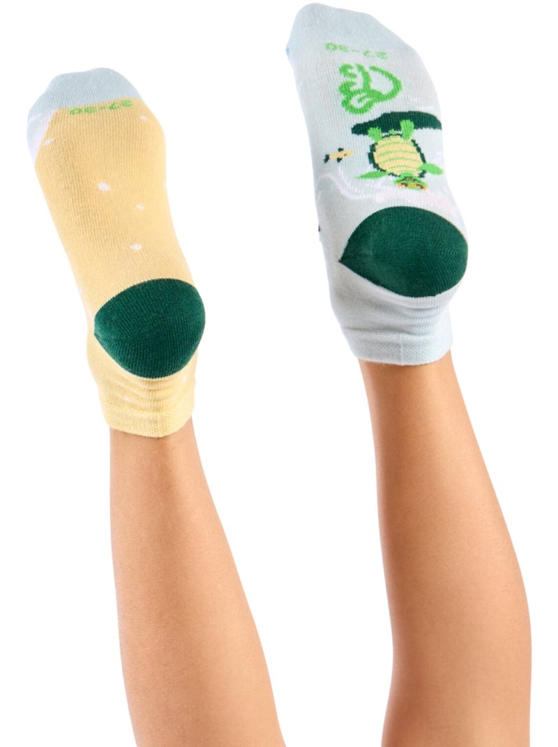 Socquettes Enfants La Tortue fait du Surf Bleu - Kiabi