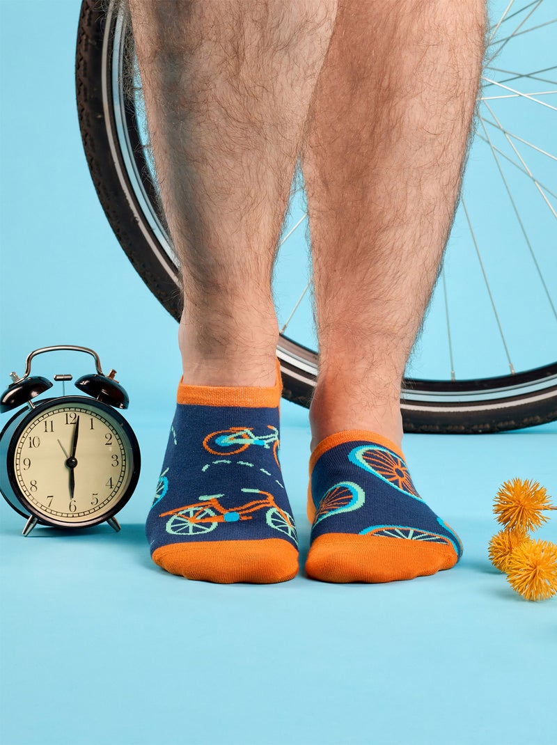 Socquettes Invisibles Bicyclettes Oranges Bleu - Kiabi