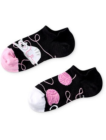 Socquettes invisibles Chat et Pelote de Laine