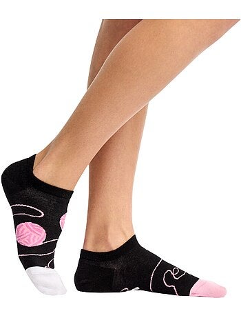Socquettes invisibles Chat et Pelote de Laine