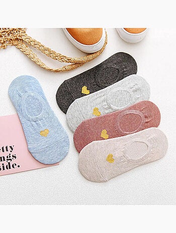 Socquettes Invisibles Coeur Doré