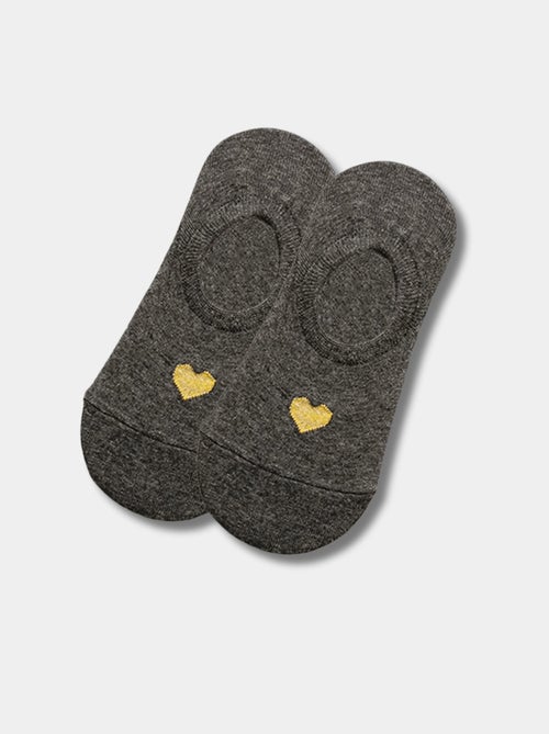 Socquettes Invisibles Coeur Doré - Kiabi