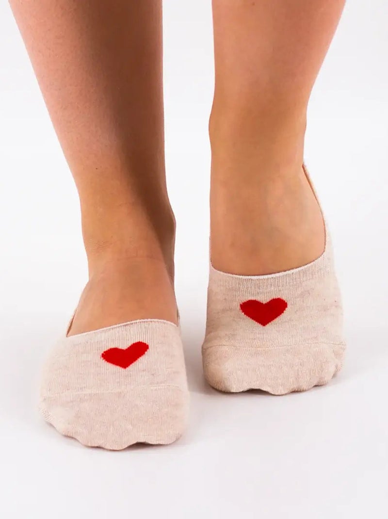 Socquettes Invisibles Coeur | Titeschaussettes Beige - Kiabi