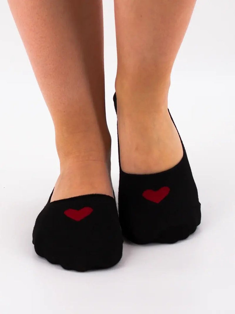 Socquettes Invisibles Coeur | Titeschaussettes Noir - Kiabi