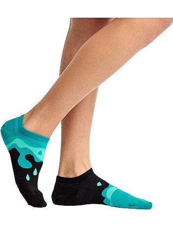 Socquettes invisibles Gouttes turquoises