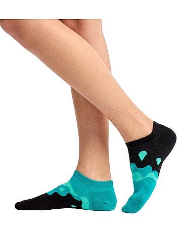 Socquettes invisibles Gouttes turquoises