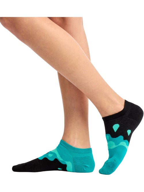 Socquettes invisibles Gouttes turquoises - Kiabi