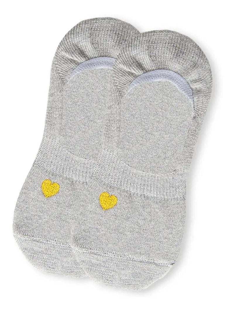 Socquettes Invisibles Petit Coeur Doré Blanc - Kiabi