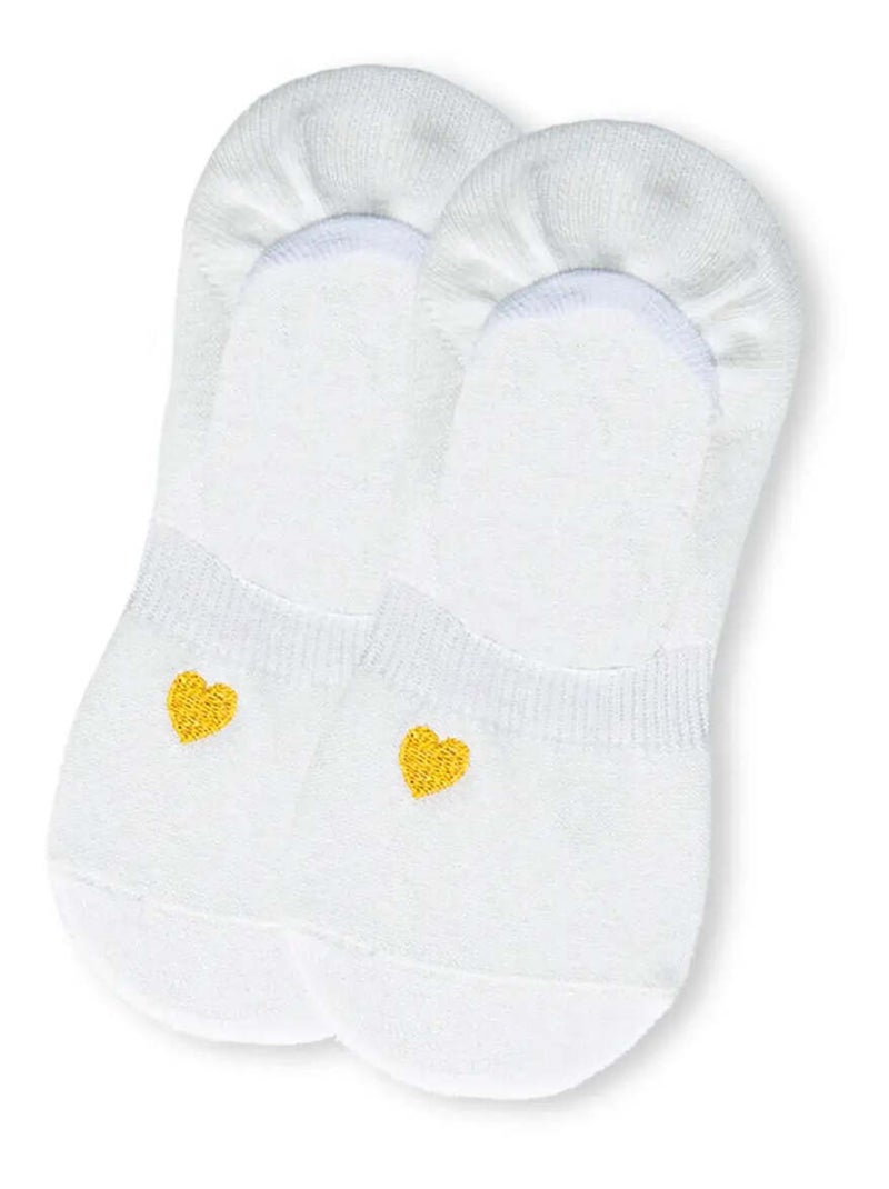 Socquettes Invisibles Petit Coeur Doré | Titeschaussettes Blanc - Kiabi