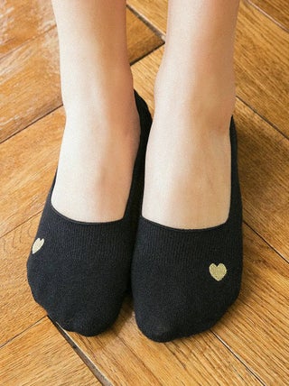 Socquettes Invisibles Petit Coeur Doré | Titeschaussettes