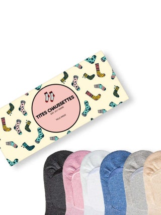 Socquettes Invisibles Petit Coeur Dorés (Lot x6) | Titeschaussettes