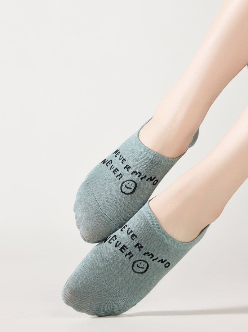 Socquettes Invisibles Smiley Bleu - Kiabi