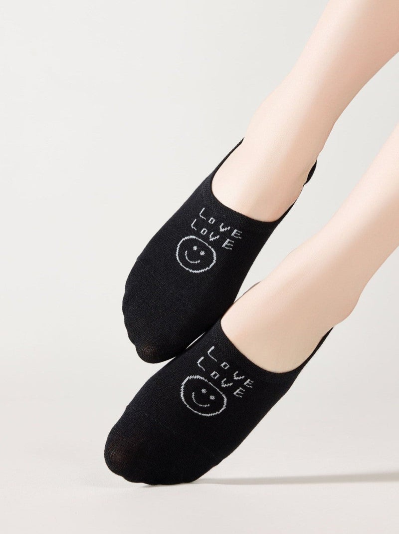Socquettes Invisibles Smiley Noir - Kiabi