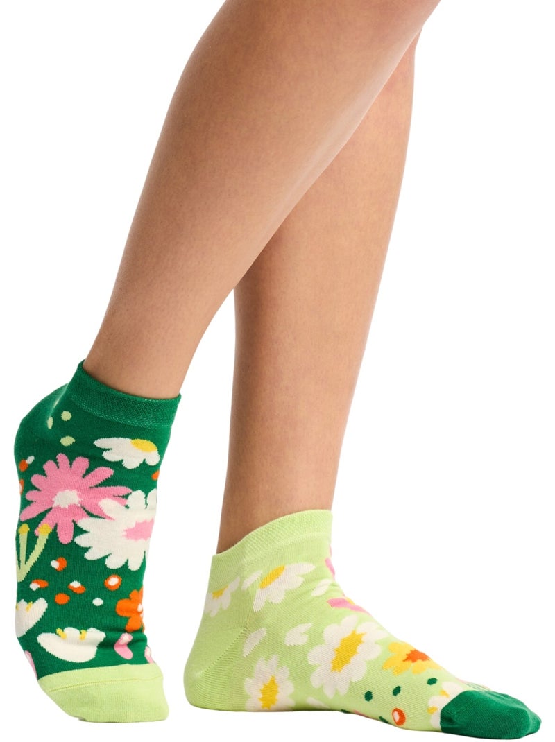 Socquettes Jardin de Fleurs Vert - Kiabi