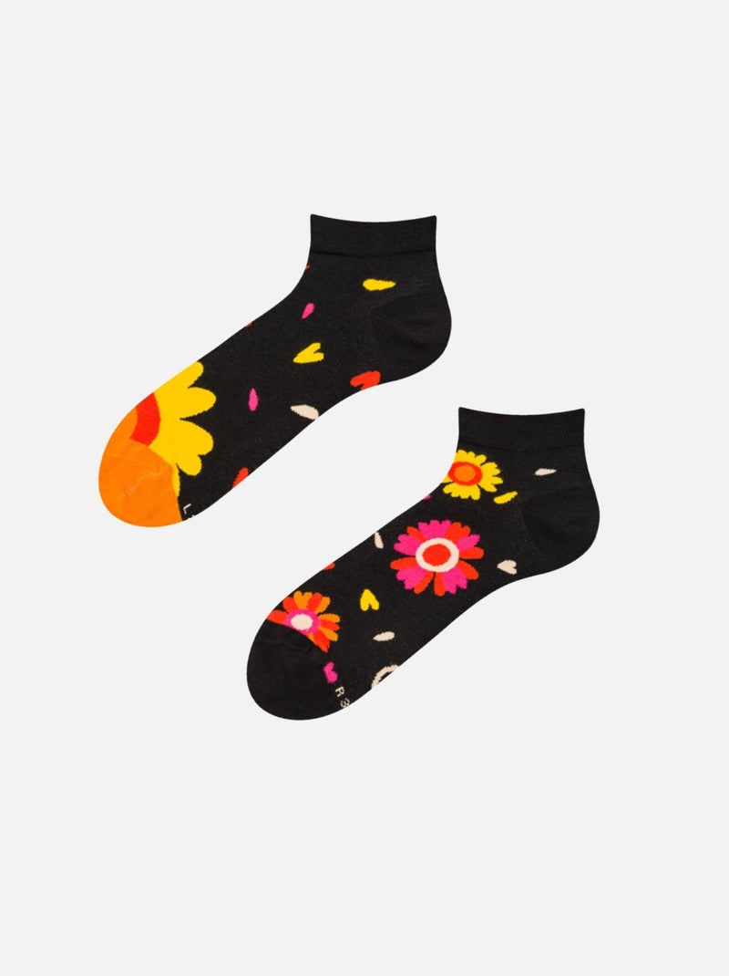 Socquettes Je t'aime, un peu, beaucoup Noir Orange - Kiabi