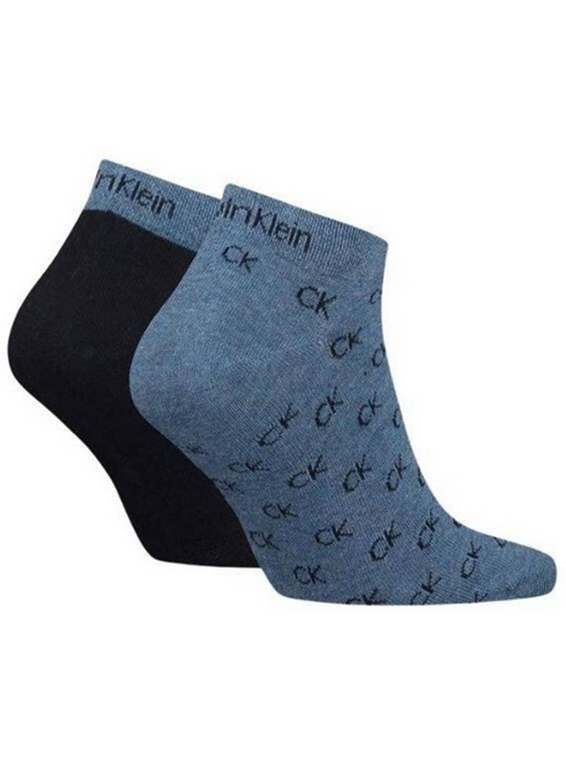Socquettes motif/style logo brodé - calvin klein Bleu Bleu marine - Kiabi