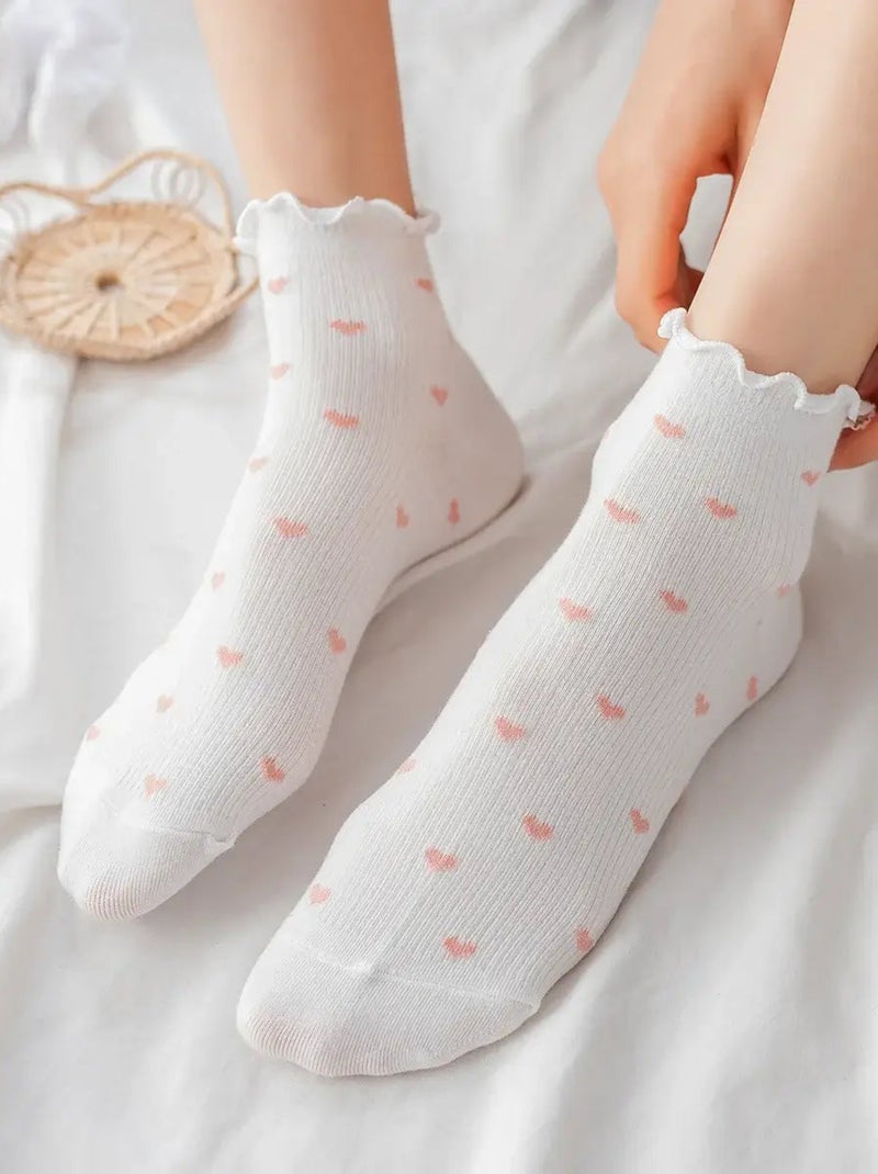 Socquettes Petits Coeur Dentelle | Titeschaussettes Blanc Rose - Kiabi