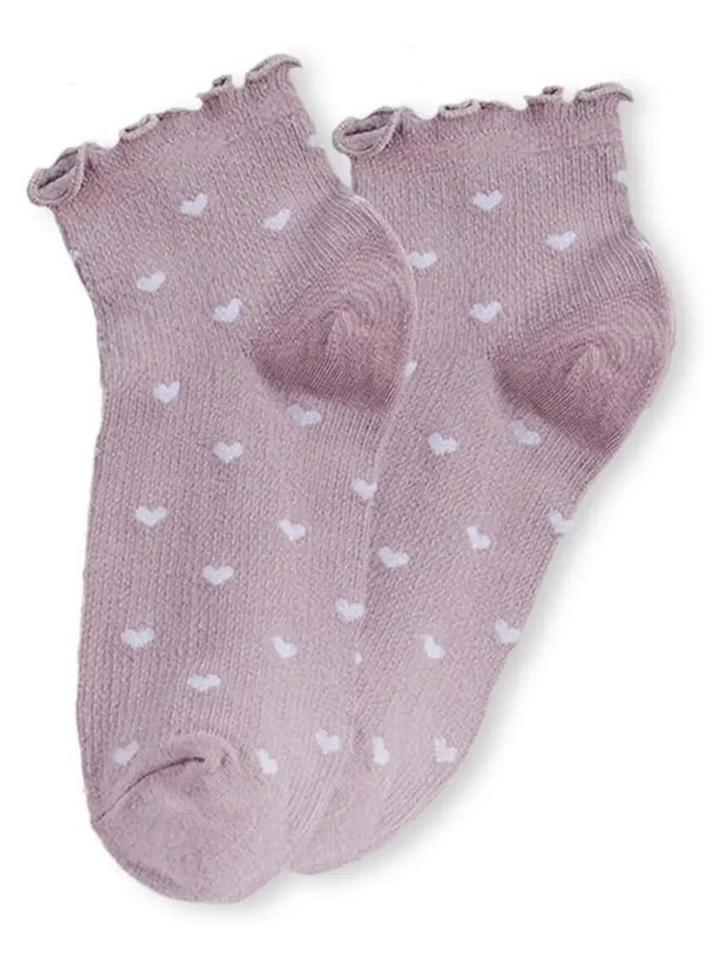 Socquettes Petits Coeur Dentelle | Titeschaussettes Rose - Kiabi