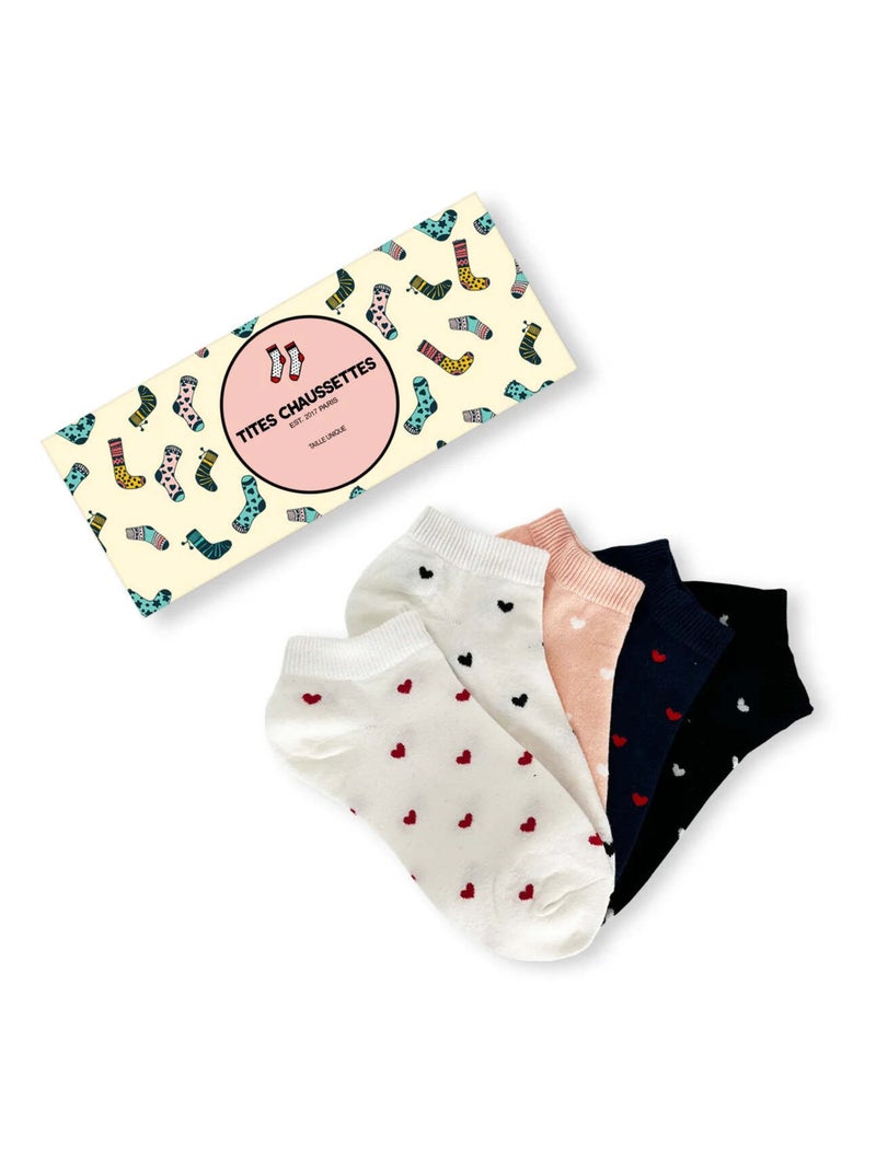 Socquettes Petits Coeurs (Lot x5) | Titeschaussettes Multicolore - Kiabi