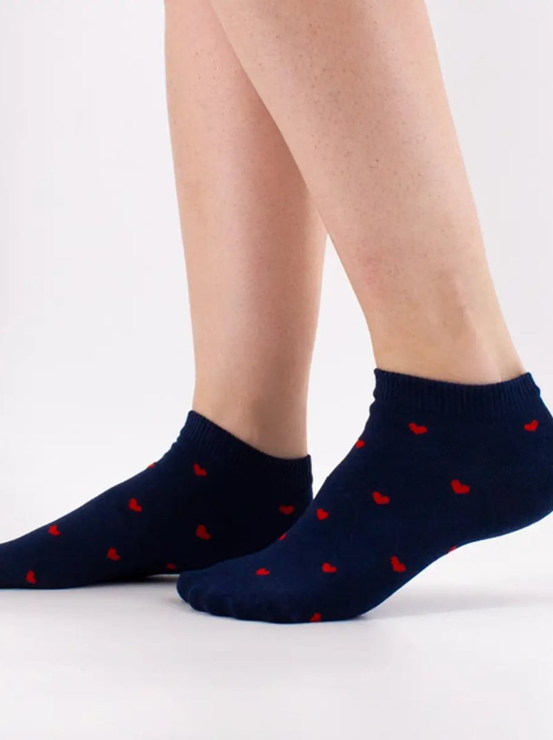 Socquettes Petits Coeurs | Titeschaussettes Bleu Rouge - Kiabi