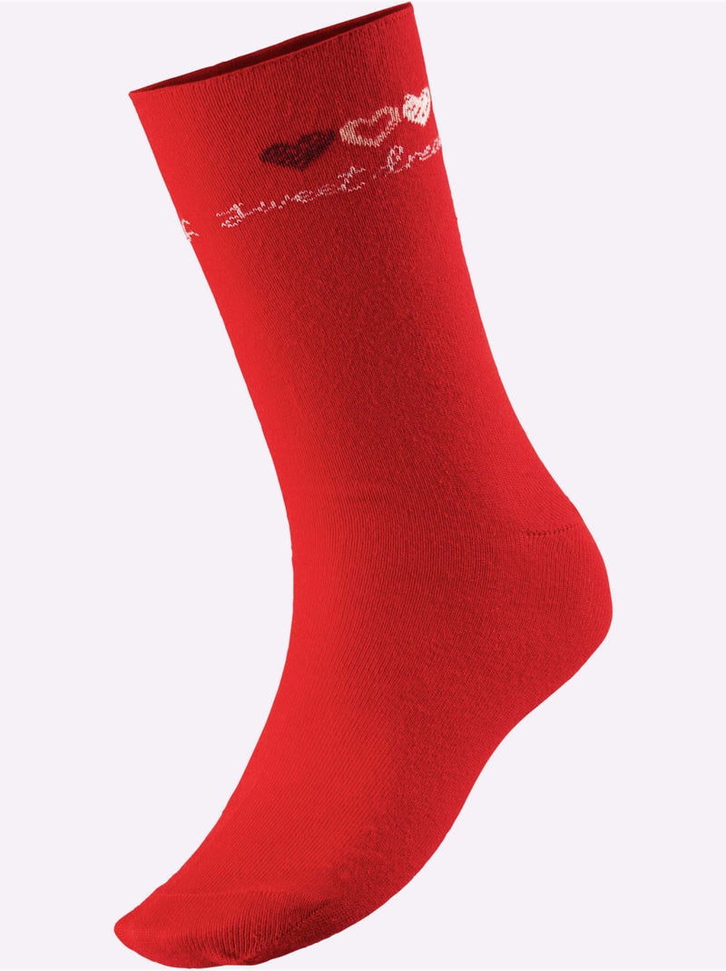 Socquettes Pour Dames Qualité Coton - Taille Standard - Witt - Lot de 2 Rouge - Kiabi