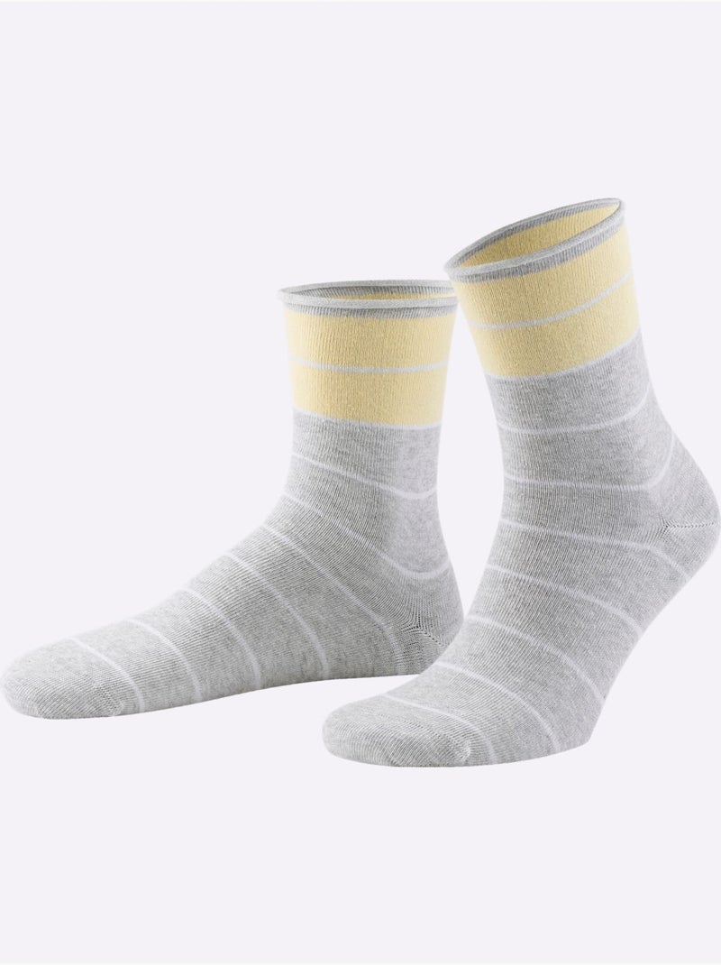 Socquettes Pour Dames Qualité Coton - Taille Standard - Witt - Lot de 4 Multicolore - Kiabi