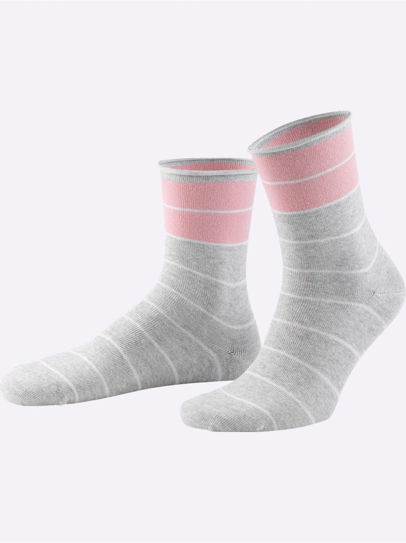 Socquettes Pour Dames Qualité Coton - Taille Standard - Witt - Lot de 4 Multicolore - Kiabi