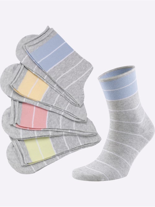 Socquettes Pour Dames Qualité Coton - Taille Standard - Witt - Lot de 4 - Kiabi
