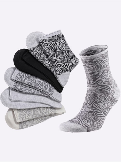 Socquettes Pour Dames Qualité Coton - Taille Standard - Witt - Lot de 5 - Kiabi