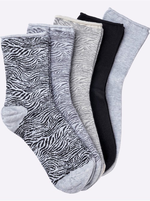 Socquettes Pour Dames Qualité Coton - Taille Standard - Witt - Lot de 5 - Kiabi