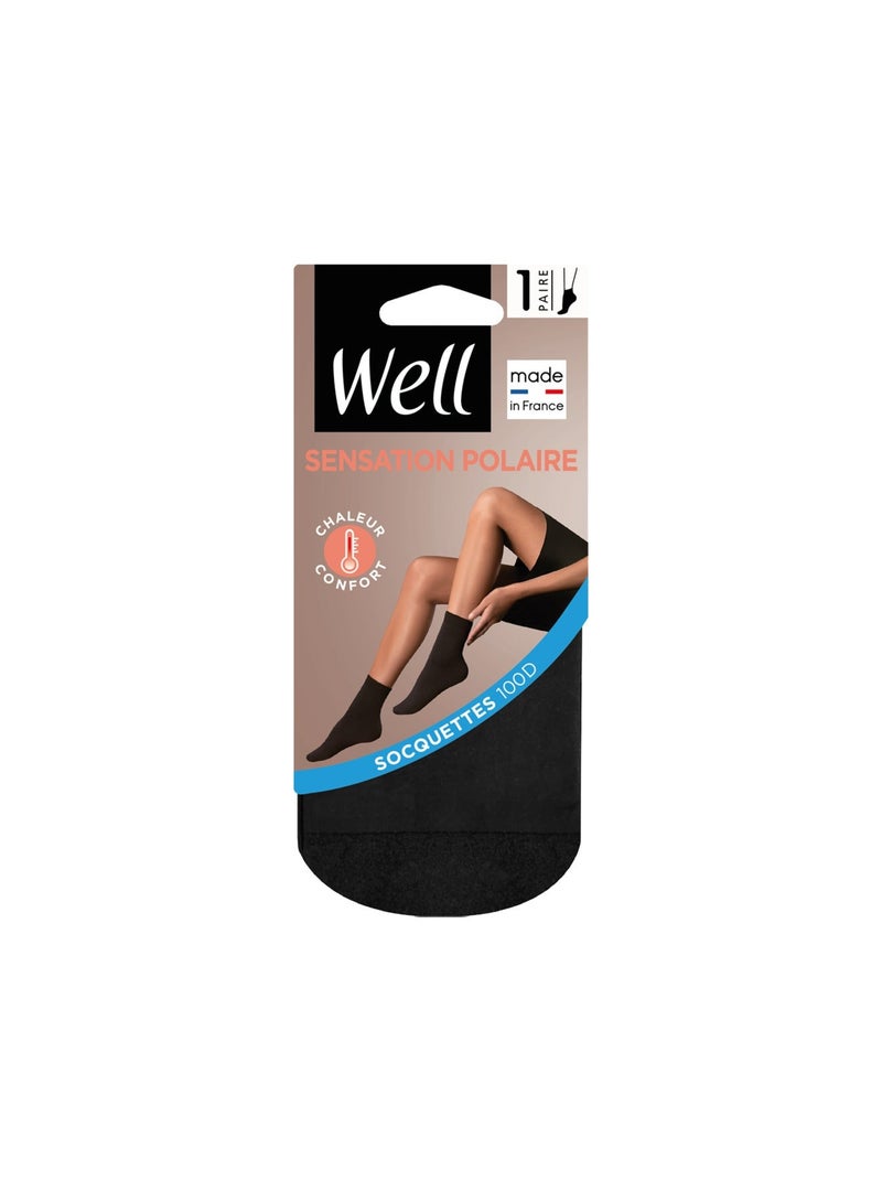 Socquettes SENSATION POLAIRE Noir - Kiabi